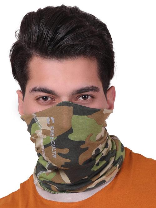 Unisex Organic Bandana Masks - Camouflage Printed with Plain & Printed (Pack of 3)