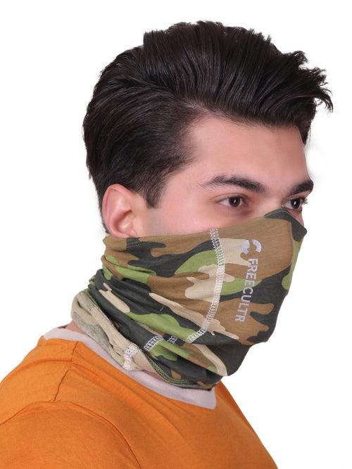 Unisex Organic Bandana Masks - Camouflage Printed with Plain & Printed (Pack of 3)