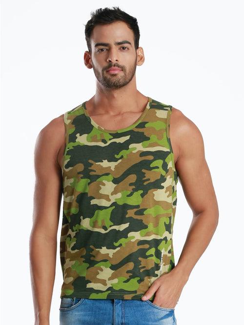 Active Fit Camo Printed Bamboo Vest (Pack of 3)