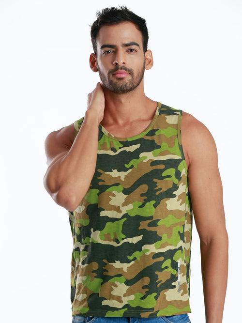 Active Fit Camo Printed Bamboo Vest (Pack of 3)