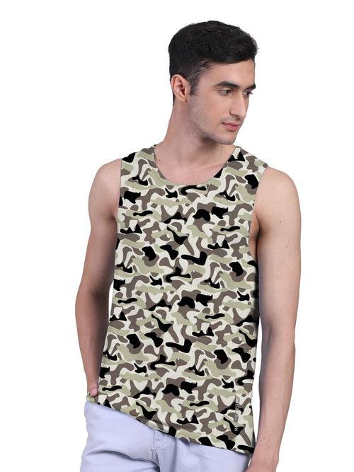 Camouflage Active Vest Front Yoke Camouflage Regular Organic Bamboo Vest - Active Fit (Pack Of 1)