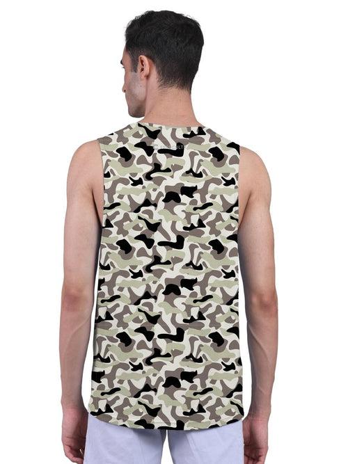 Camouflage Active Vest Front Yoke Camouflage Regular Organic Bamboo Vest - Active Fit (Pack Of 1)