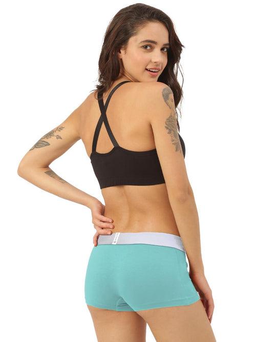 Women's Anti-Bacterial Micro Modal Boyshort with Silverfox Waistband (Pack of 1)