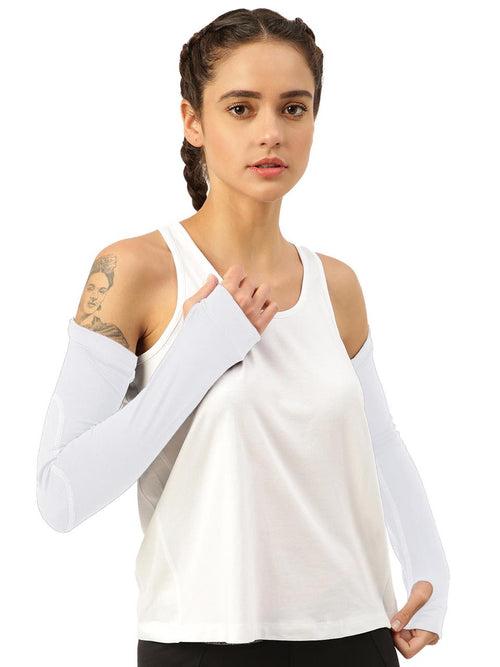 Unisex White Arm Sleeves (Pack of 1)