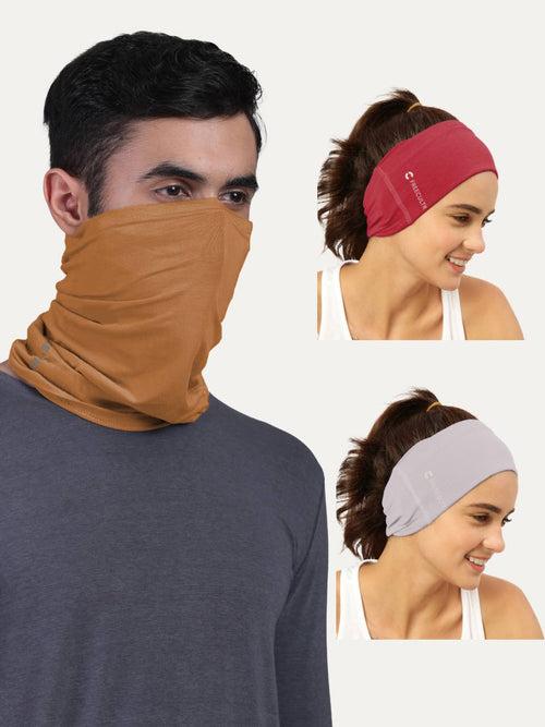 Unisex Organic Bandana Masks - Plain (Pack of 3)