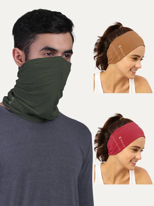 Unisex Organic Bandana Masks - Plain (Pack of 3)