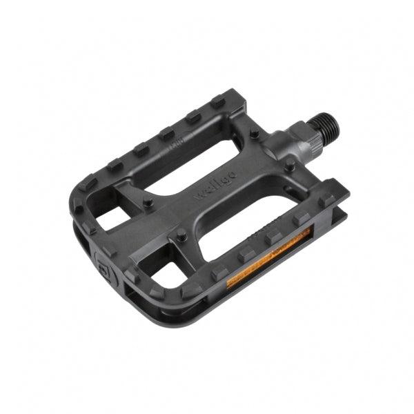 Wellgo Flat Platform Pedals | LU-883DU, Flat, Plastic, Black, Polymer Bearing