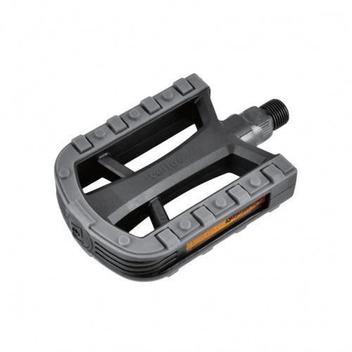 Wellgo Flat Platform Pedals | LU-884DU, Flat, Plastic, Black, Polymer Bearing