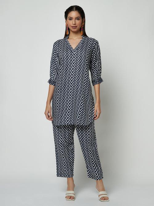 Chevron Print Kurta Set