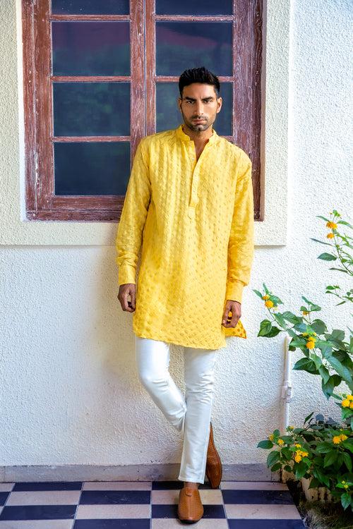 Yellow Embroidered Kurta Set