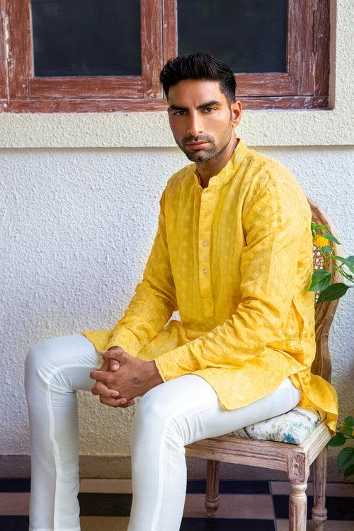 Yellow Embroidered Kurta Set