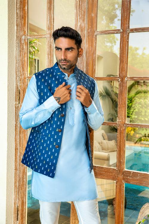 Pineapple Bundi Jacket with Kurta Set