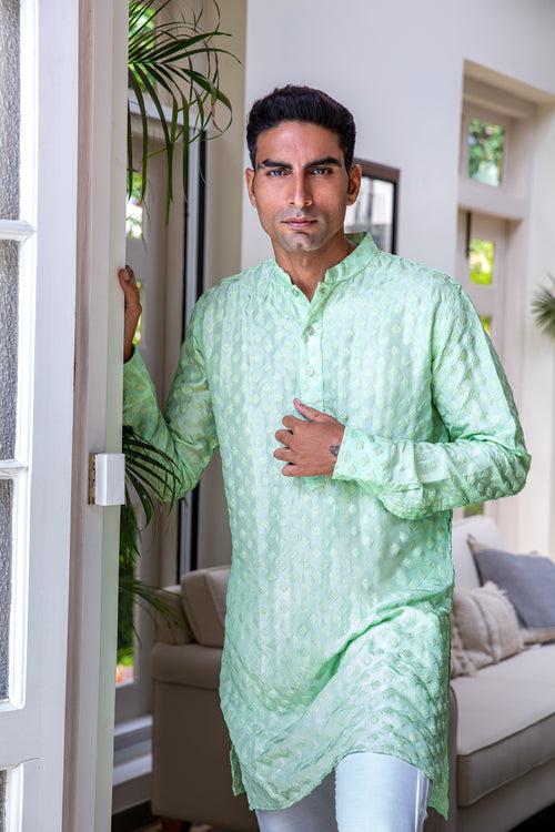 Mint Green Embroidered Kurta Set