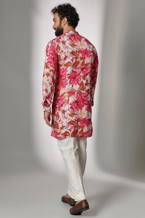 Pink Printed Kurta Set