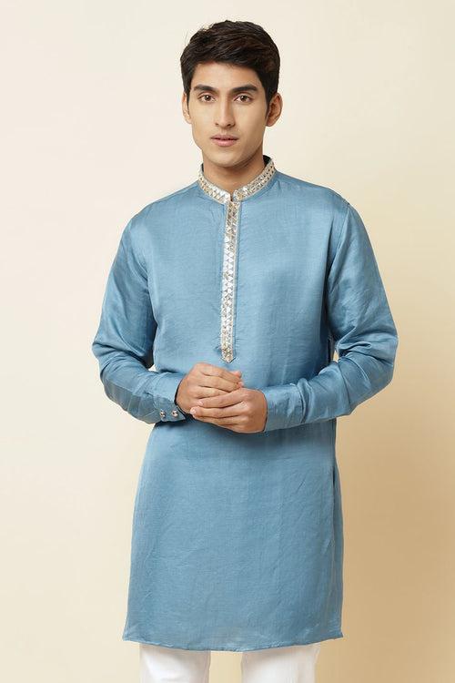 Blue Embroidered Kurta