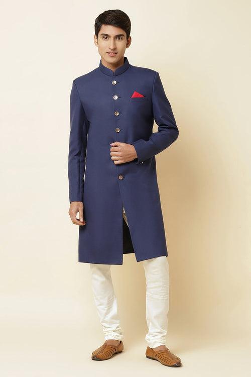 Navy Blue Sherwani Set