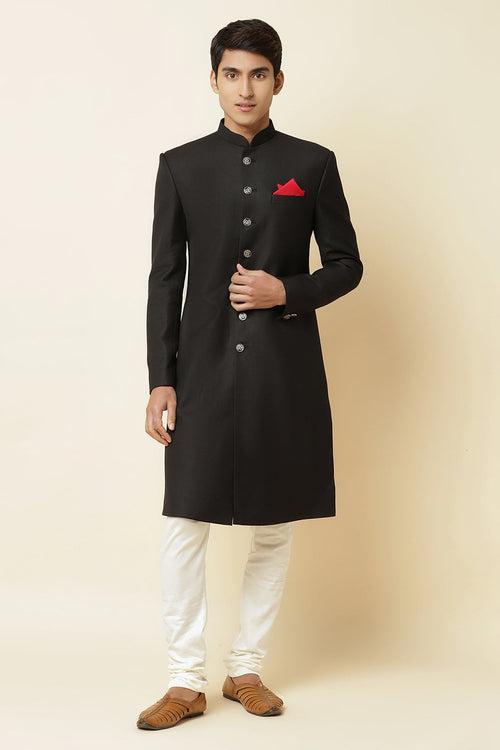 Black Sherwani Set