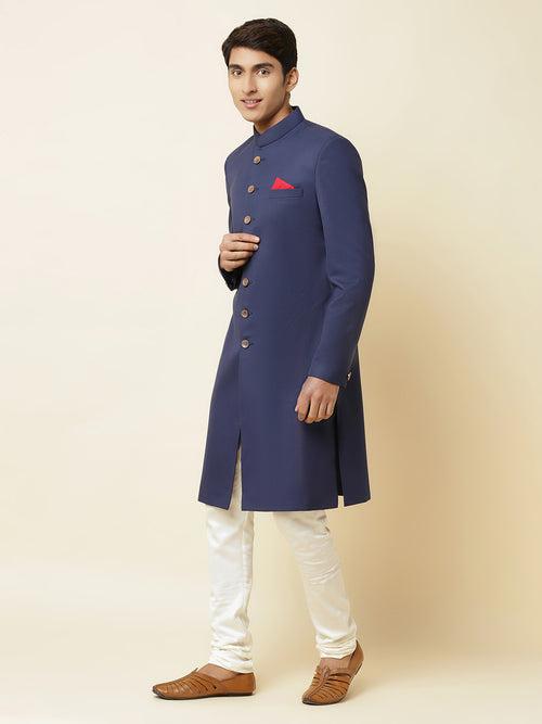 Navy Blue Sherwani Set