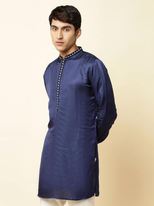 Navy Embroidered Kurta