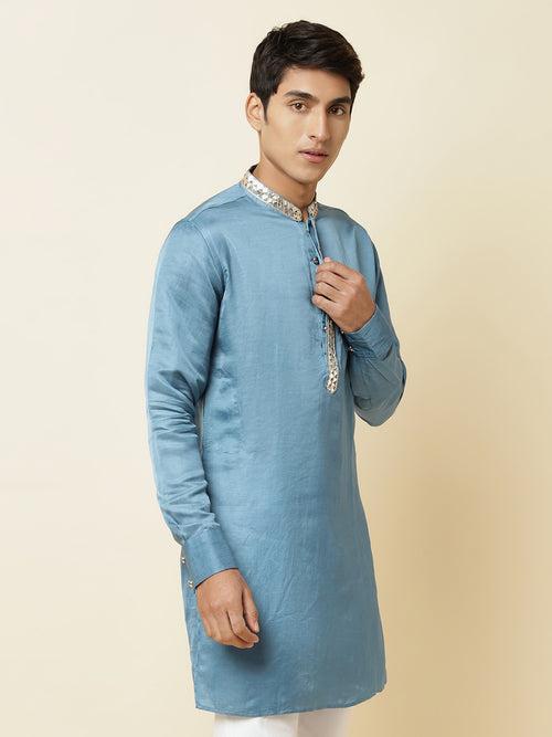 Blue Embroidered Kurta