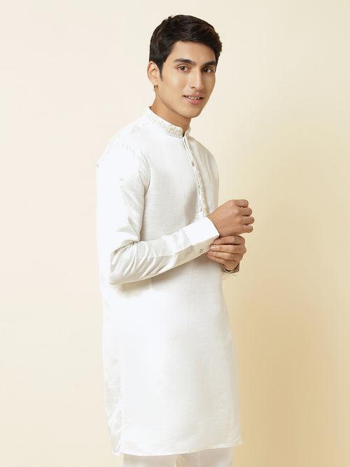 White Embroidered Kurta