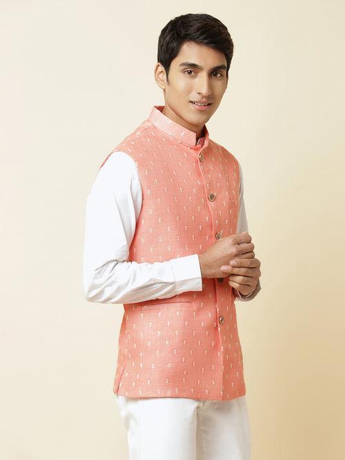 Pink Embroidered Bundi Jacket