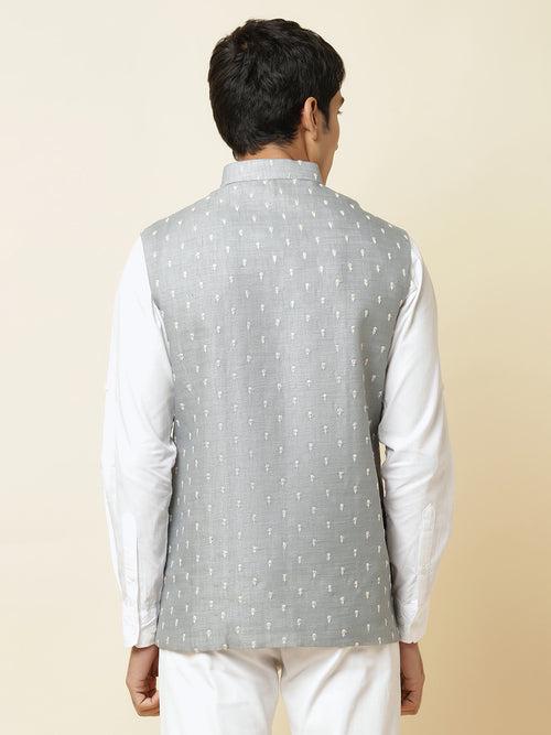 Grey Embroidered Bundi Jacket