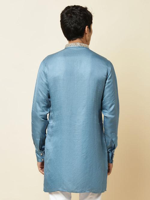 Blue Embroidered Kurta