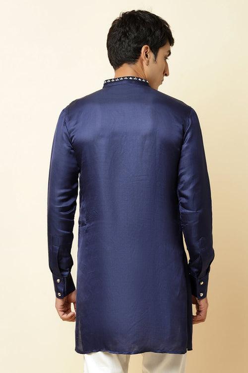 Navy Embroidered Kurta