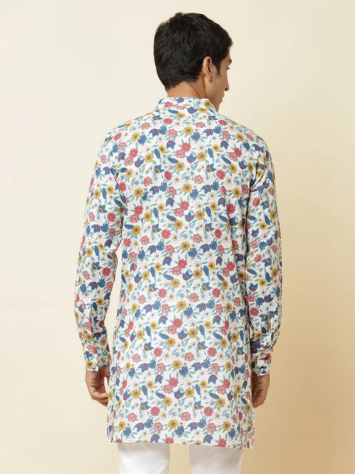 Multi-Colour Floral Print Kurta