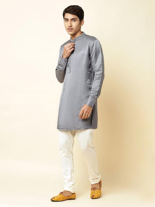 Grey Embroidered Kurta