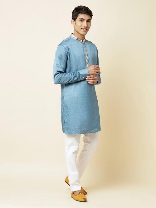 Blue Embroidered Kurta