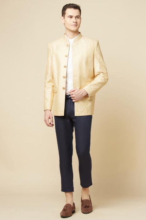 Nude Embroidered Jodhpuri Jacket