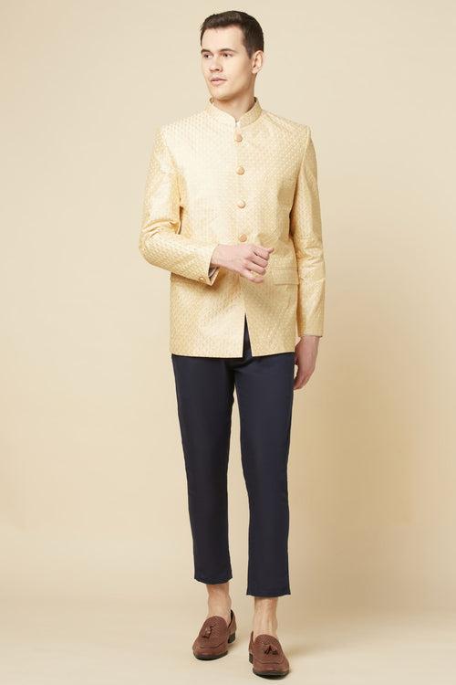 Nude Embroidered Jodhpuri Jacket