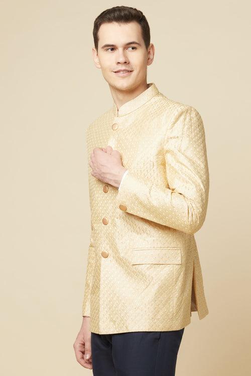 Nude Embroidered Jodhpuri Jacket