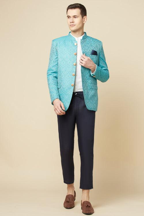 Green Brocade Jodhpuri Jacket