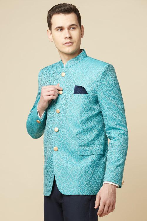 Green Brocade Jodhpuri Jacket