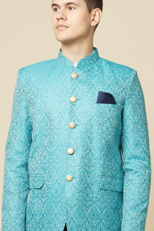 Green Brocade Jodhpuri Jacket