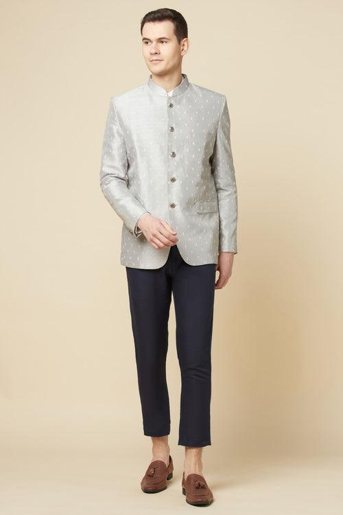 Grey Embroidered Jodhpuri Jacket
