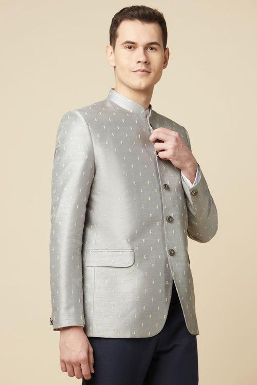 Grey Embroidered Jodhpuri Jacket