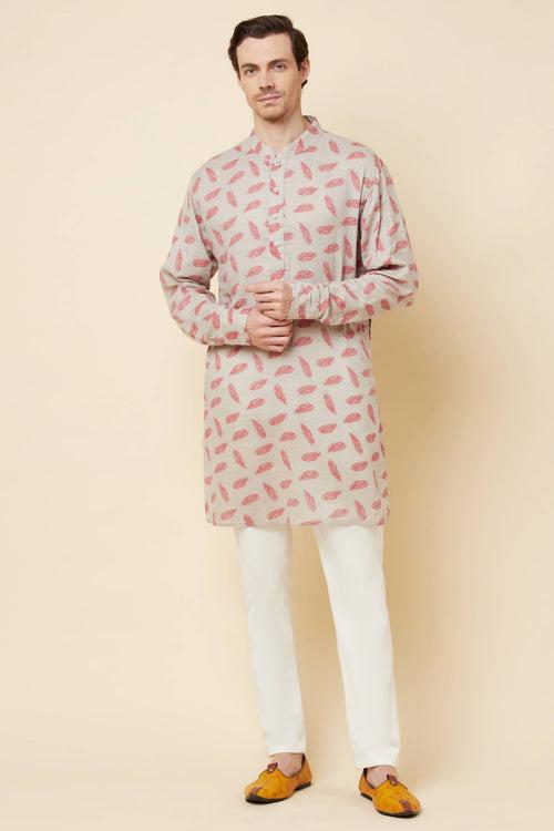 Leaf Print Kurta Set