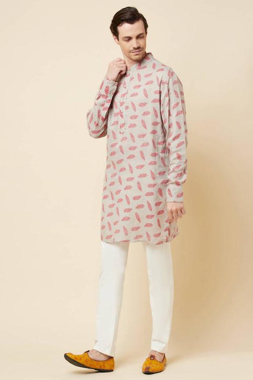 Leaf Print Kurta Set