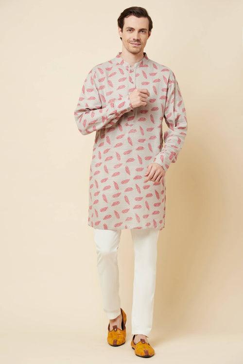 Leaf Print Kurta Set