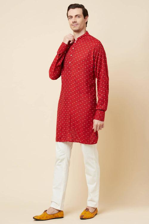 Micro Print Kurta Set