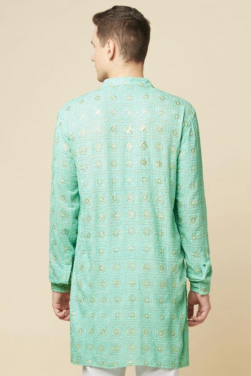 Green Lucknowi Embroidered Kurta Set