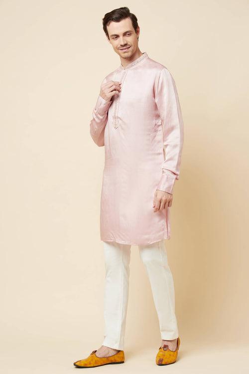 Pink Embroidered Kurta