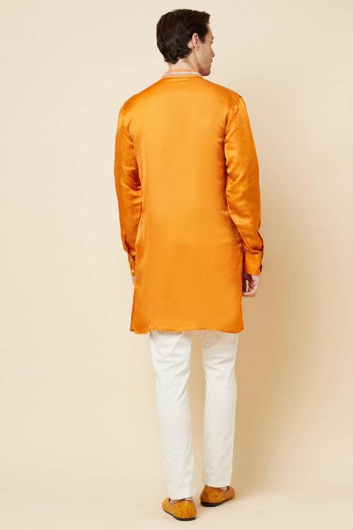 Mustard Embroidered Kurta