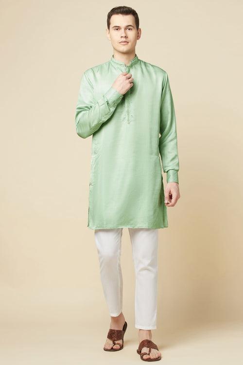 Green Embroidered Kurta