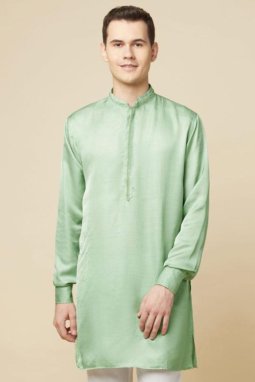 Green Embroidered Kurta