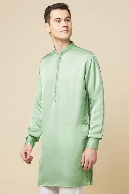 Green Embroidered Kurta